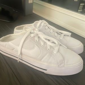 White Nike mule gym shoe
